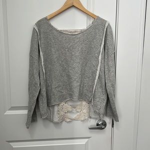 Free People crochet open back sweater